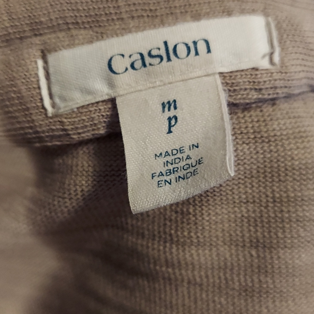Caslon Cotton 1 Button Tan Cotton Blazer Jacket MP - Picture 5 of 6